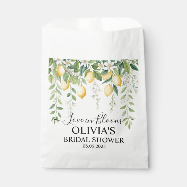 Sachets En Papier Fête de mariage avec des fleurs de citronnier (Devant)