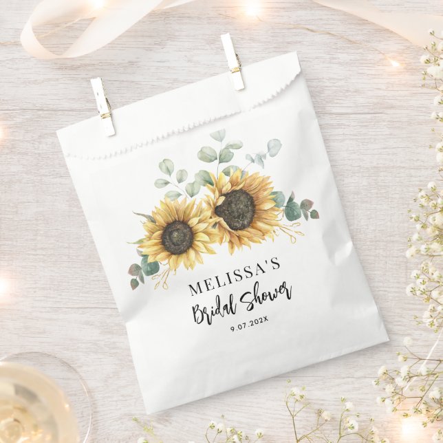 Sachets En Papier Fête de mariage avec tournesol floral (Coupé)