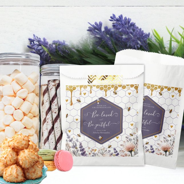 Sachets En Papier Fête de mariage Bee-Loved et Bee-Youtiful  (Créateur téléchargé)