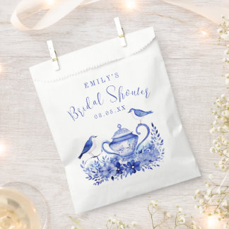 Sachets En Papier Fête de mariage Blue Blossom Cadeau floral bleu se