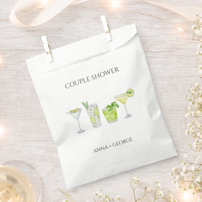 Sachets En Papier Fête de Mariage de Couple avec Thème Cocktail Marg (Coupé)