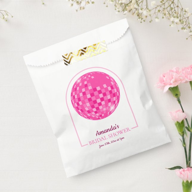Sachets En Papier Fête de mariage disco rose vif (Scellé)