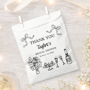 Sachets En Papier Fête de mariage fantaisiste à main levée noire