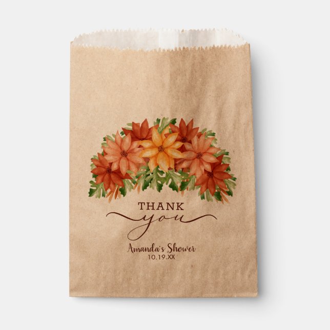 Sachets En Papier Fête de mariage Fleurs d'automne (Devant)