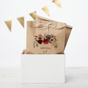 Sachets En Papier Fête de Mariage Floral Bourgogne