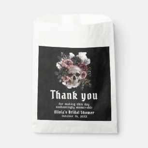Sachets En Papier Fête de mariage gothique crâne floral noir Hallowe