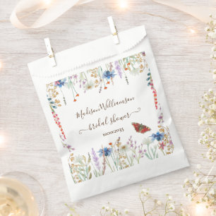 Sachets En Papier Fête de mariage papillon de prairie fleurie
