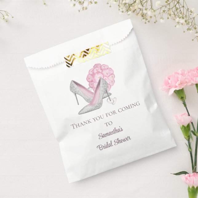 Sachets En Papier Fête de Mariage Personnalisée avec Roses Roses et  (Scellé)