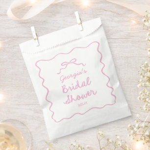 Sachets En Papier Fête de mariage ruban rose dessiné à la main capri