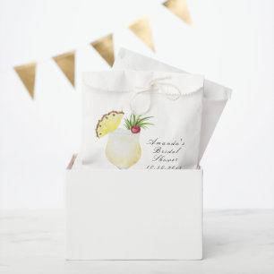 Sachets En Papier Fête de mariage thème aquarelle Pina Colada Cockta