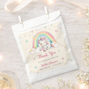 Sachets En Papier Fête de Naissance Licorne Arc-en-Ciel Pastel