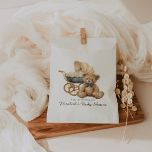 Sachets En Papier Fête de naissance vintage ours en peluche carreaux