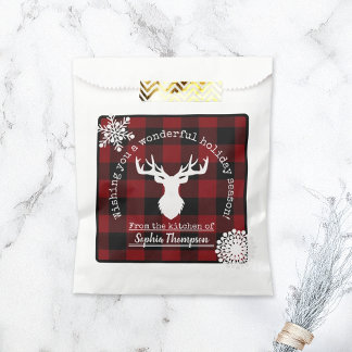 Sachets En Papier Fête de Noël à carreaux rouge et noir de Buffalo