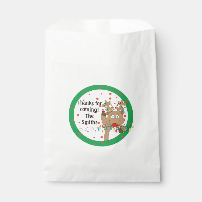 Sachets En Papier Fête de Noël Favor Sac. Personnaliser "Reindeer" (Devant)