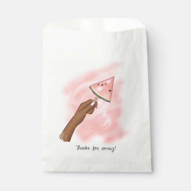 Sachets En Papier Fête de plage de pastèque d'été (Devant)