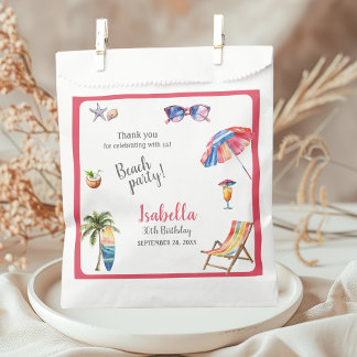 Sachets En Papier Fête de plage tropicale estivale