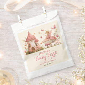 Sachets En Papier Fête de premier anniversaire de la fée rose de la