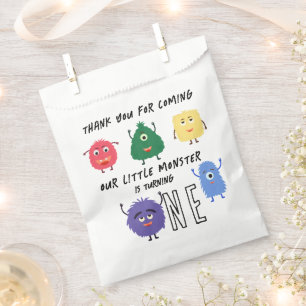 Sachets En Papier Fête de premier anniversaire de monstre