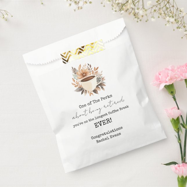 Sachets En Papier Fête de retraite la plus longue pause café  (Scellé)