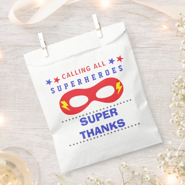 Sachets En Papier Fête de super-héros Merci beaucoup (Coupé)