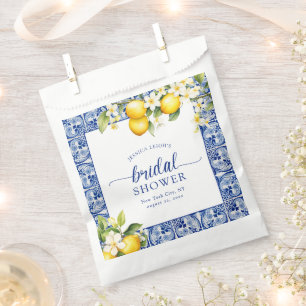 Sachets En Papier Fête des mariées aux citrons bleu méditerranéen