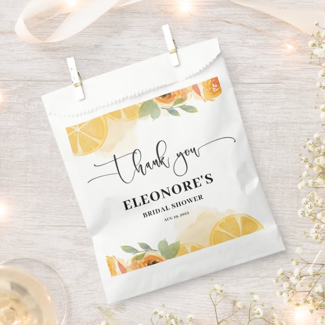 Sachets En Papier Fête des mariées citrons et fleurs (Coupé)