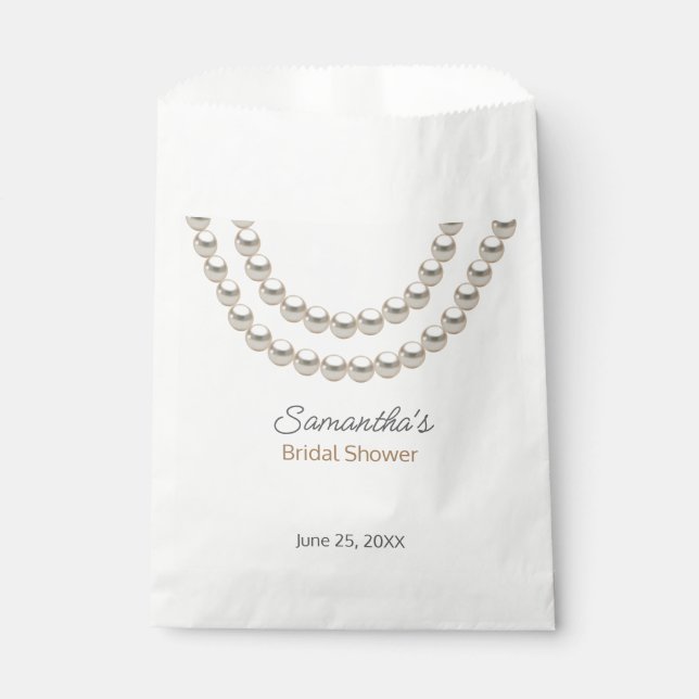 Sachets En Papier Fête des mariées collier perle (Devant)
