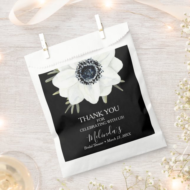 Sachets En Papier Fête des mariées d'anémone florale aquarelle (Coupé)