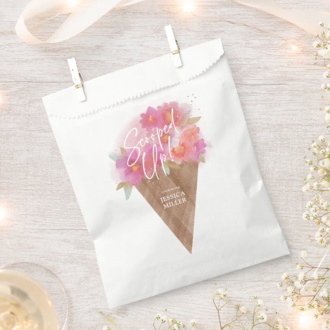 Sachets En Papier Fête des mariées de cône de glace florale ramassée (Coupé)