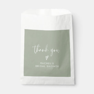 Sachets En Papier Fête des mariées de Merci vert Sage moderne