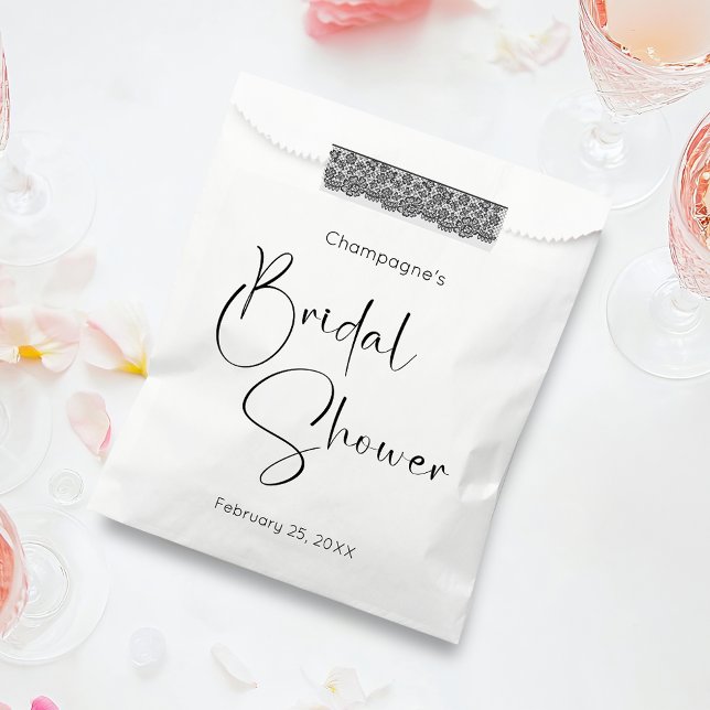 Sachets En Papier Fête des mariées de script moderne (Créateur téléchargé)