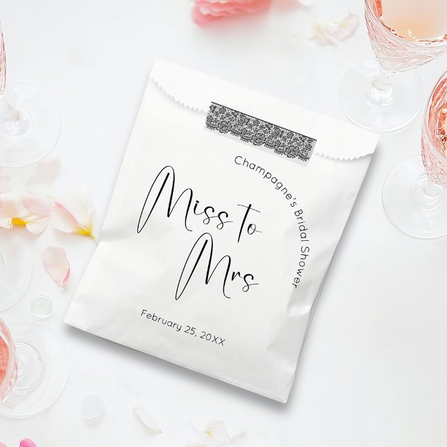 Sachets En Papier Fête des mariées de script moderne Mlle à Mme. (Créateur téléchargé)