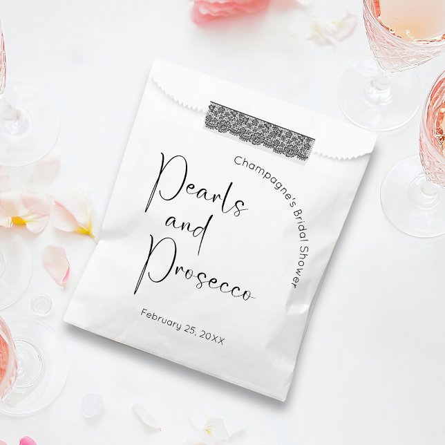 Sachets En Papier Fête des mariées de script moderne perles et pours (Créateur téléchargé)