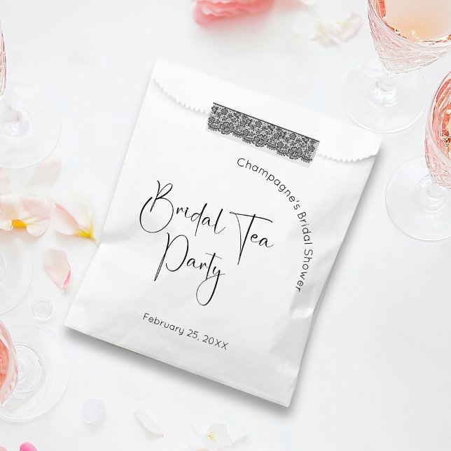 Sachets En Papier Fête des mariées de script moderne Tea Party (Créateur téléchargé)