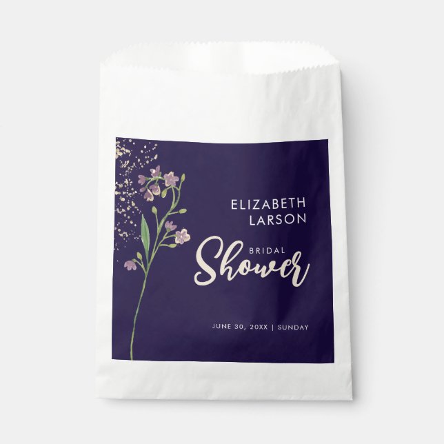 Sachets En Papier Fête des mariées Fleur sauvage Gold Foil (Devant)