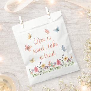 Sachets En Papier Fête des mariées Fleurs sauvages et papillons pers