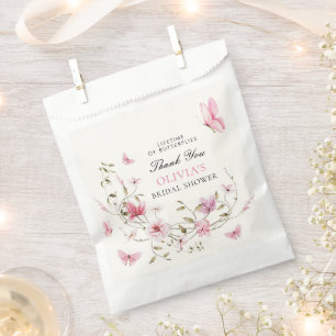 Sachets En Papier Fête des mariées florale des papillons
