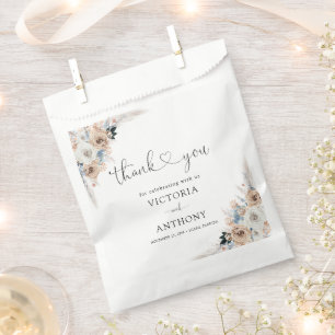 Sachets En Papier Fête des mariées Florale Ivory And Blue Boho Favor