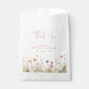 Sachets En Papier Fête des mariées Merci Fleur sauvage rose