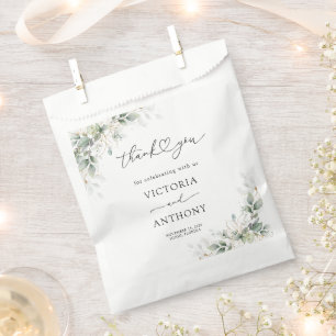 Sachets En Papier Fête des mariées Or Eucalyptus Favoriser Sac