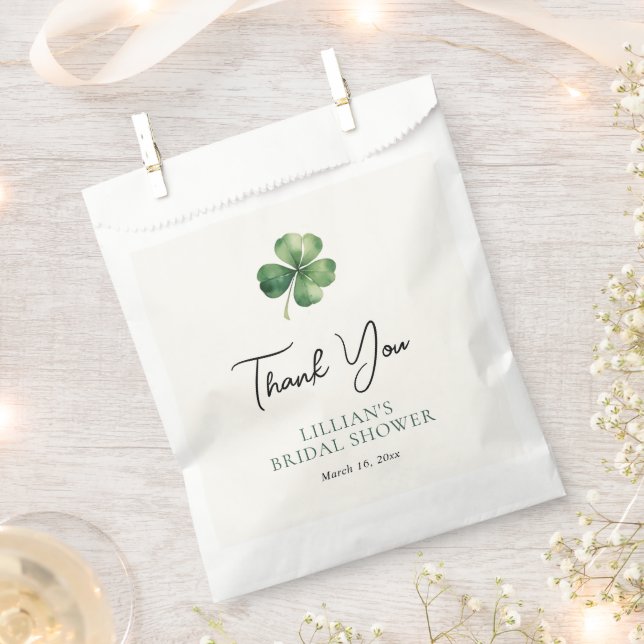 Sachets En Papier Fête des mariées Shamrock verte (Coupé)