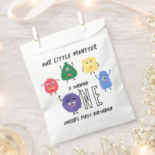 Sachets En Papier Fête du premier anniversaire de monstre
