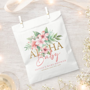 Sachets En Papier Fête Florale Rose Tropicale Baby Shower Aloha