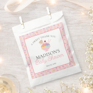 Sachets En Papier Fête Prénatale Glace Sundae Parsemée d'Amour Bébé