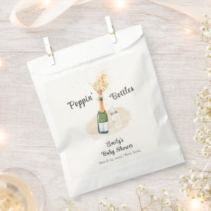 Sachets En Papier Fêtes de Bébé Champagne avec Bouteilles Modernes q