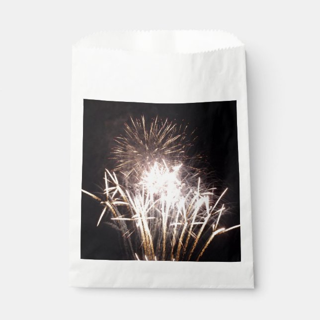 Sachets En Papier Feu d'artifice blanc et or I Fête patriotique (Devant)