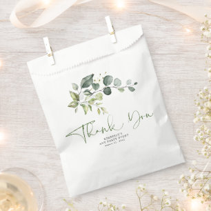 Sachets En Papier Feuillage Élégant Merci
