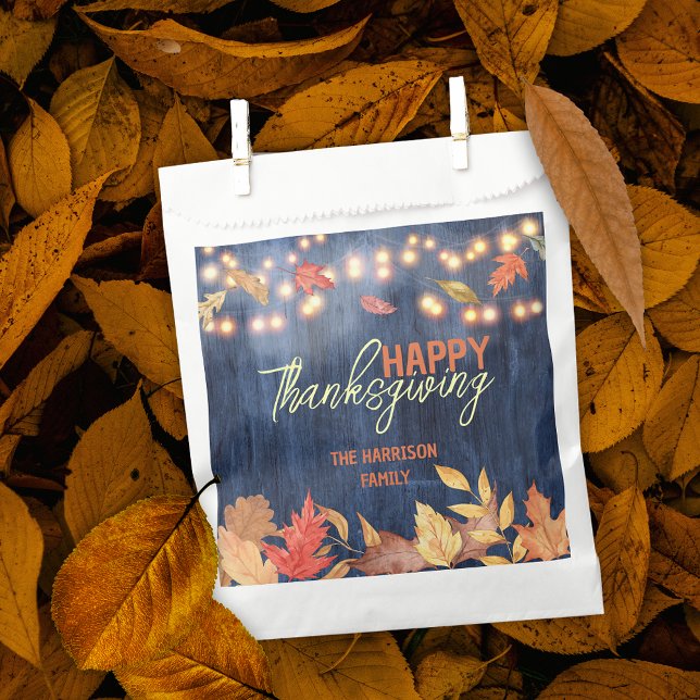 Sachets En Papier Feuilles d'automne à l'aquarelle Navy Rustique pou (Créateur téléchargé)