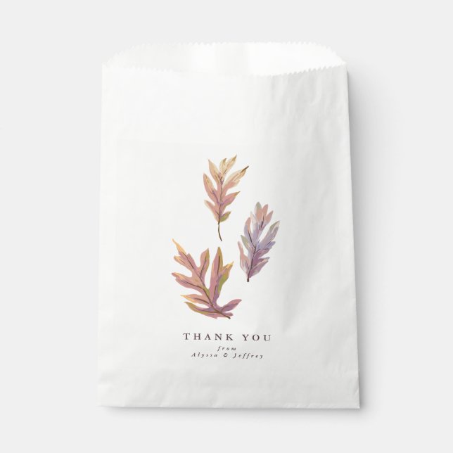 Sachets En Papier Feuilles d'automne mariage merci (Devant)