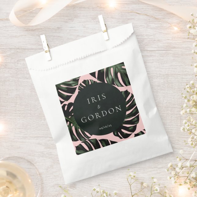 Sachets En Papier Feuilles de palmier tropicales Mariage personnalis (Coupé)